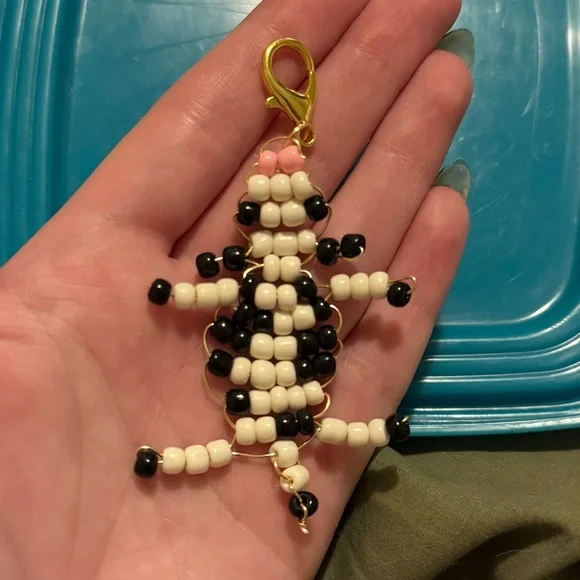 Beaded Cow Keychain Bag Charm - Picture 1 of 1